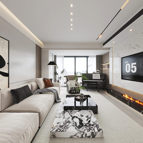Modern A Living Room-ID:820760011