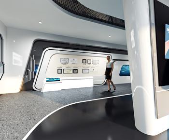 全景-现代科技展厅3D模型