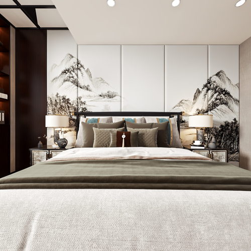 New Chinese Style Bedroom-ID:567111978