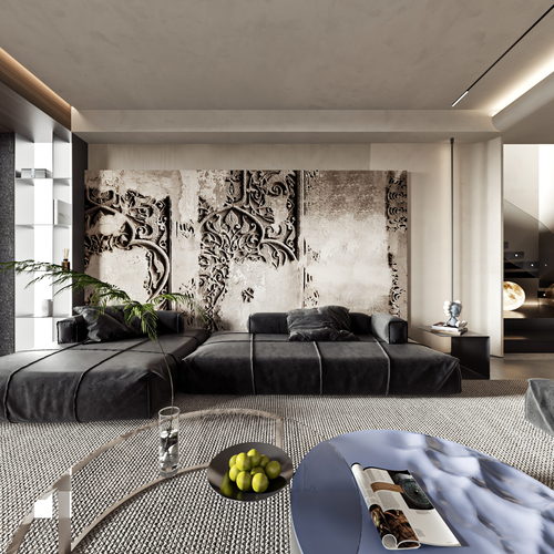 Modern A Living Room-ID:295172934
