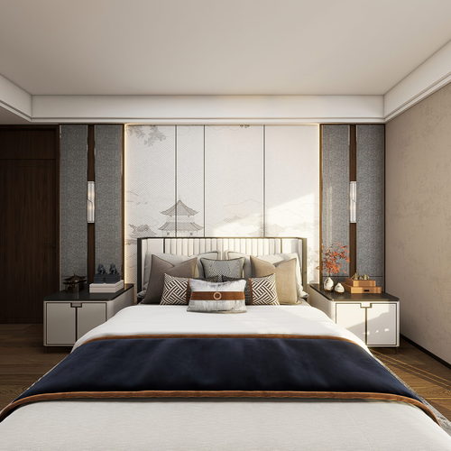 New Chinese Style Bedroom-ID:966059921