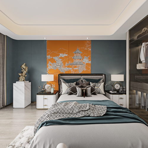 New Chinese Style Bedroom-ID:773680242
