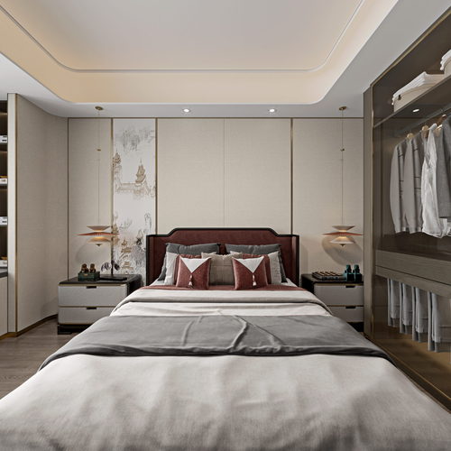 New Chinese Style Bedroom-ID:741050256