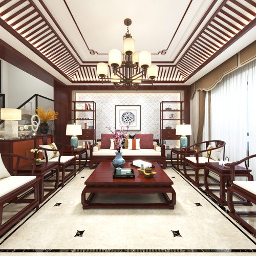 Chinese Style New Chinese Style A Living Room-ID:600522995
