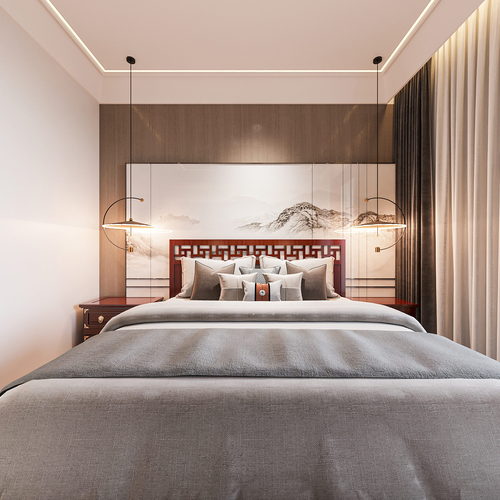 New Chinese Style Bedroom-ID:125910046