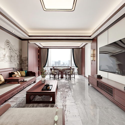 New Chinese Style A Living Room-ID:565403945