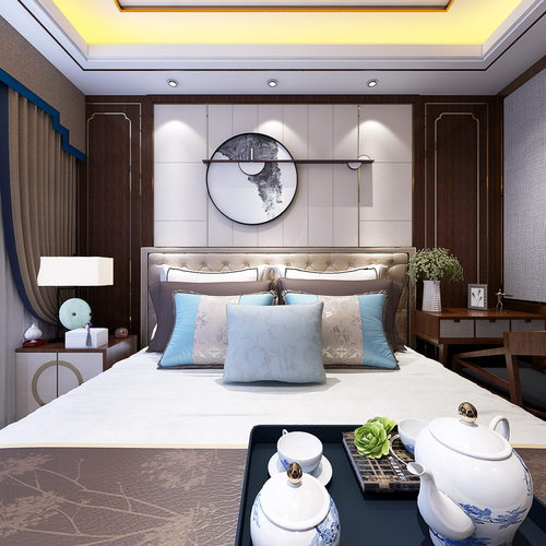 New Chinese Style Bedroom-ID:454701902