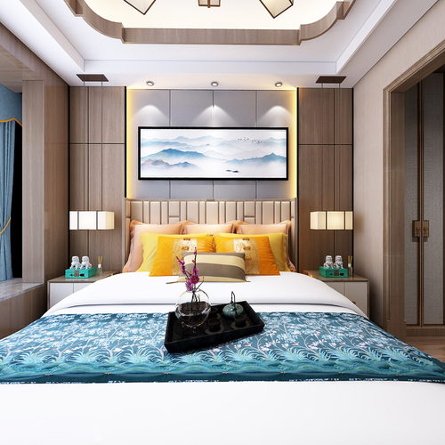 New Chinese Style Bedroom-ID:610409021