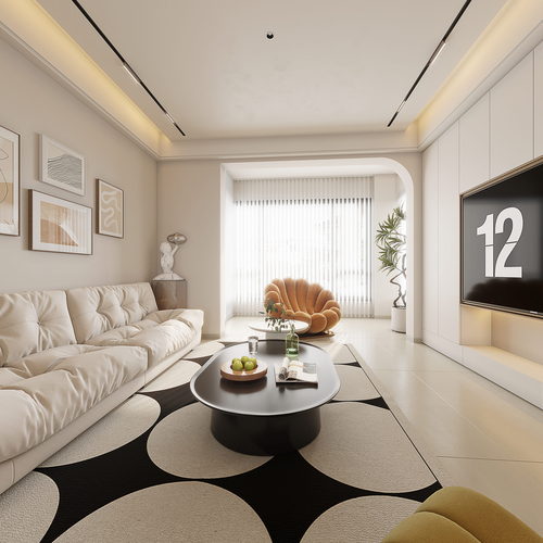 Modern A Living Room-ID:652976042