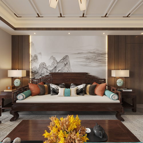 Chinese Style New Chinese Style A Living Room-ID:378410104