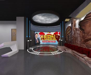 全景-现代党建展厅3D模型