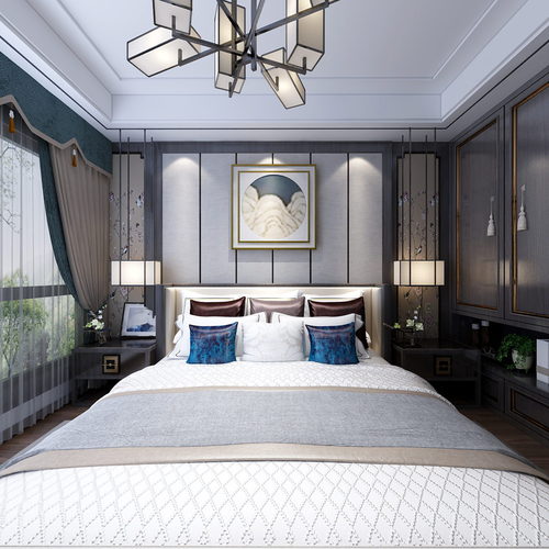 New Chinese Style Bedroom-ID:124310978