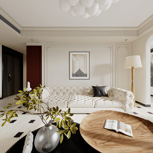 French Style A Living Room-ID:660659072