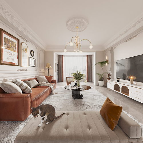 French Style A Living Room-ID:257230049