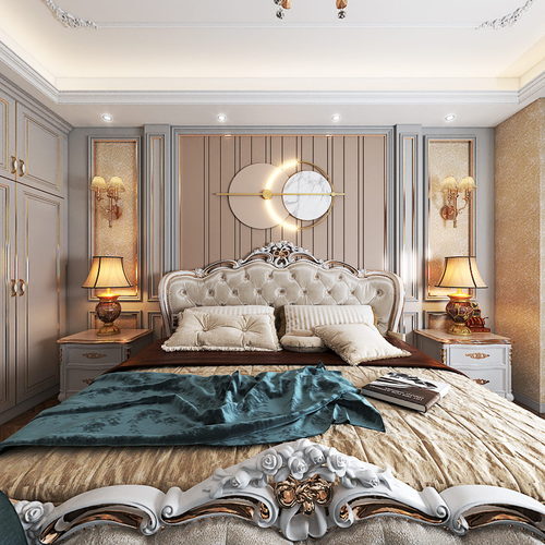 Simple European Style Bedroom-ID:668282035