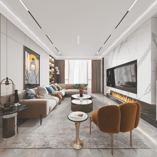 Modern A Living Room-ID:607161058