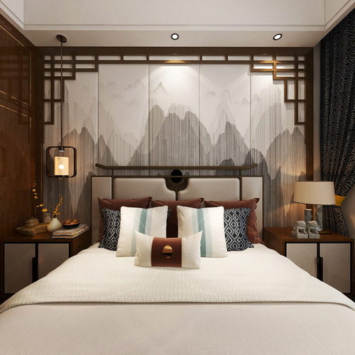 New Chinese Style Bedroom-ID:443907021