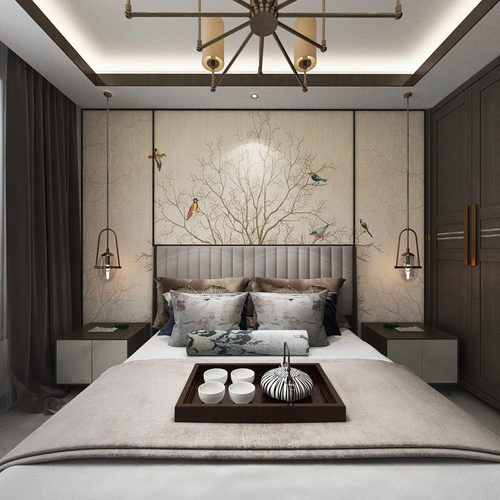 New Chinese Style Bedroom-ID:801245931
