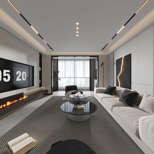 Modern A Living Room-ID:603250036
