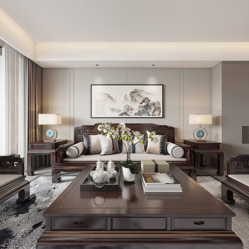 Chinese Style A Living Room-ID:166922095