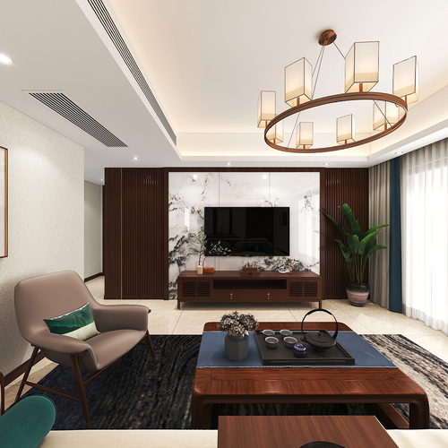 New Chinese Style A Living Room-ID:451517113