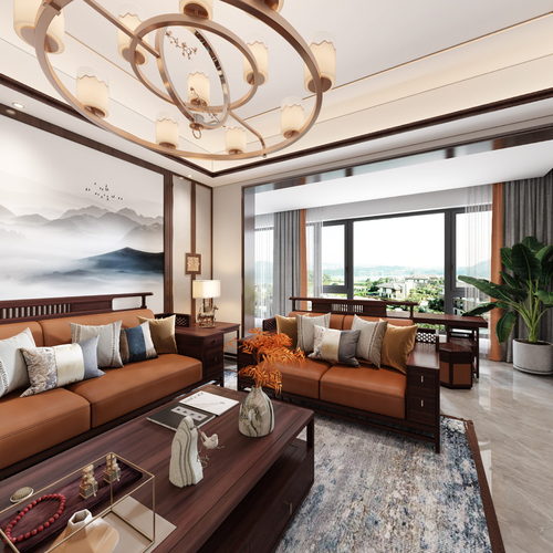 New Chinese Style A Living Room-ID:791680813