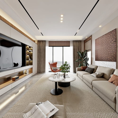 Modern A Living Room-ID:648920559