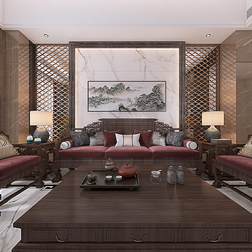 Chinese Style A Living Room-ID:141438961
