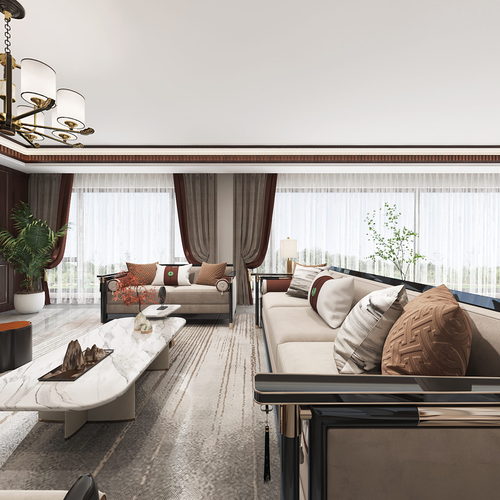 Chinese Style A Living Room-ID:878815899