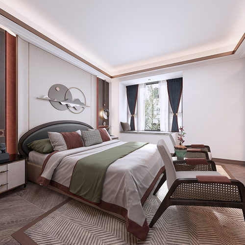 New Chinese Style Bedroom-ID:771049984