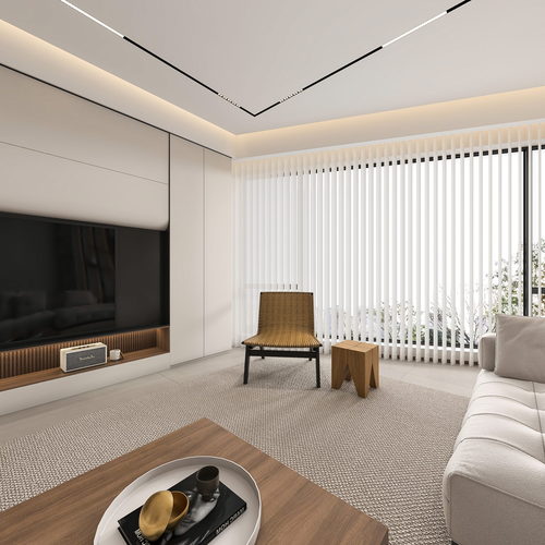Modern Wabi-sabi Style A Living Room-ID:503458985