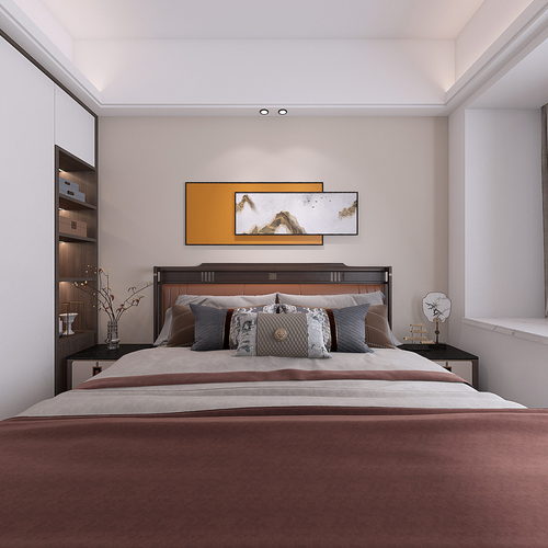 New Chinese Style Bedroom-ID:388155944