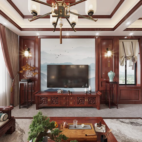 New Chinese Style A Living Room-ID:572942021