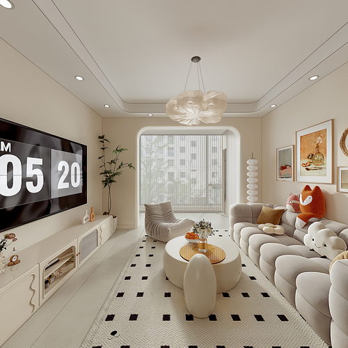 Modern A Living Room-ID:378329865