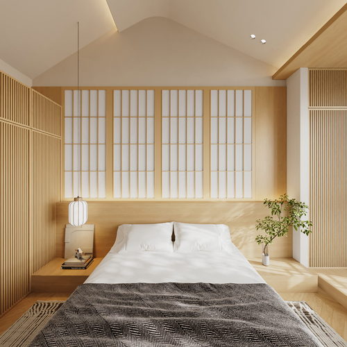 Japanese Style Bedroom-ID:998645075