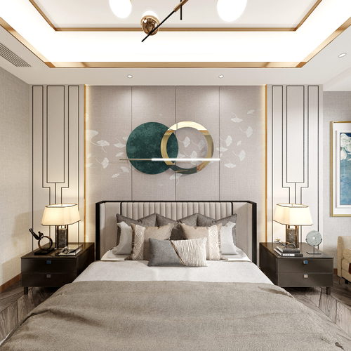 New Chinese Style Bedroom-ID:919749027