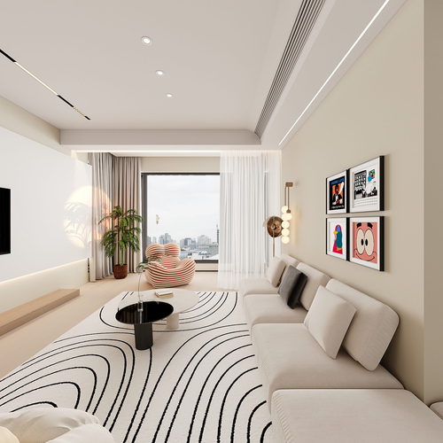 Modern A Living Room-ID:896599056