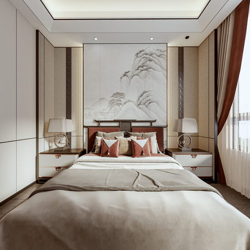 New Chinese Style Bedroom-ID:407802107