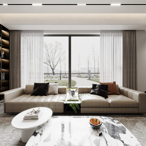 Modern A Living Room-ID:747710945
