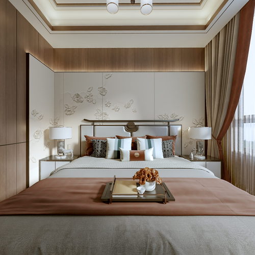 New Chinese Style Bedroom-ID:124720108