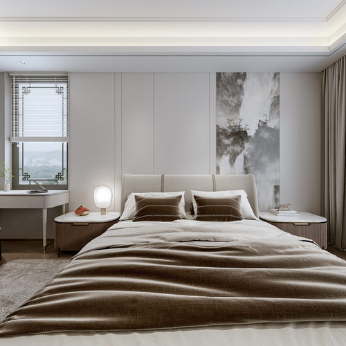 New Chinese Style Bedroom-ID:641336925