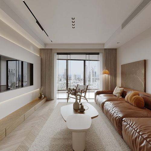 Modern Wabi-sabi Style A Living Room-ID:830889947
