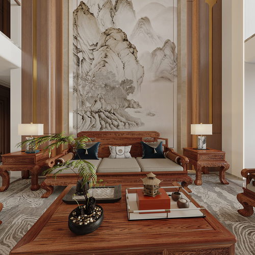 Chinese Style New Chinese Style A Living Room-ID:279192925