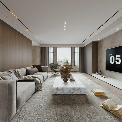 Modern Wabi-sabi Style A Living Room-ID:410063988