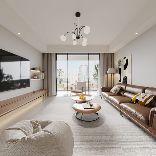 Modern Wabi-sabi Style A Living Room-ID:365278967