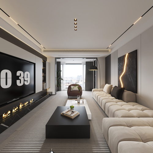 Modern A Living Room-ID:699219716