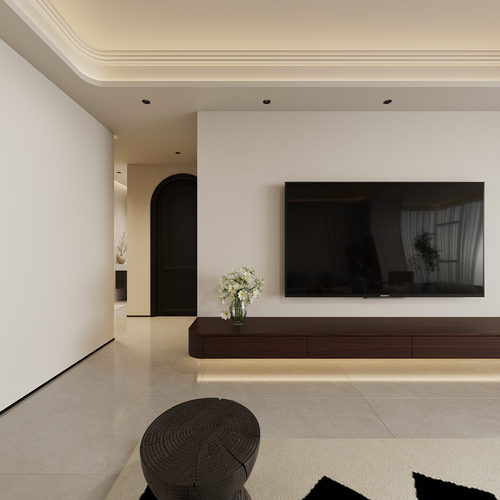 Modern Wabi-sabi Style A Living Room-ID:743216048