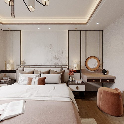 New Chinese Style Bedroom-ID:497926951