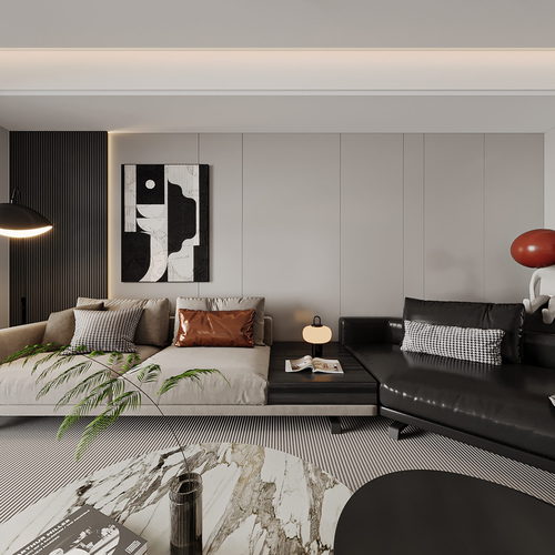 Modern A Living Room-ID:745125064