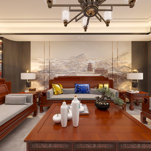 Chinese Style A Living Room-ID:491992958